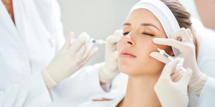 a scene of medical cosmetology treatments botox injection high quality photo