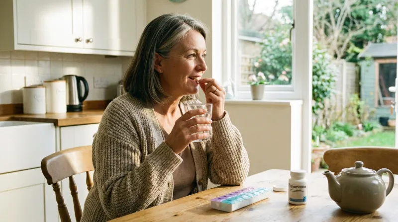 personne qui prend un médicament