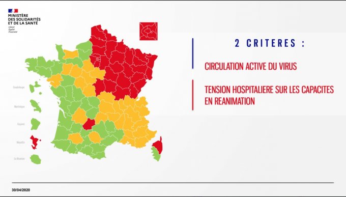 Carte du Covid-19 en France : synthèse des 2 critères