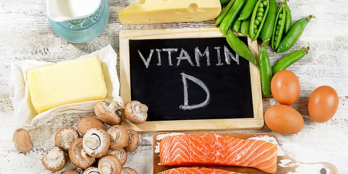 foods rich in vitamin d top view