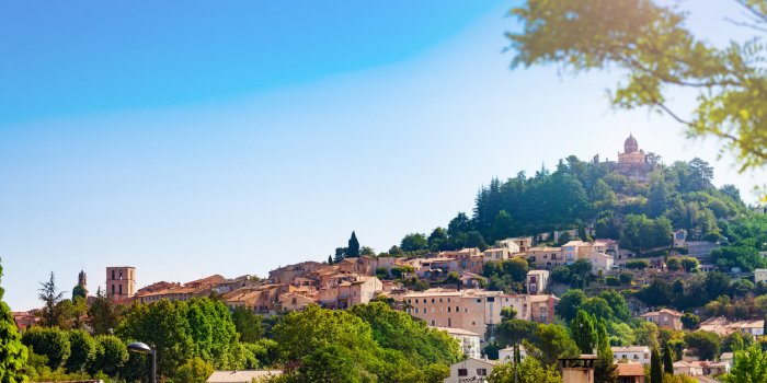 panorama of forcalquier town commune in the alpes-de-haute-provence department in southeastern france