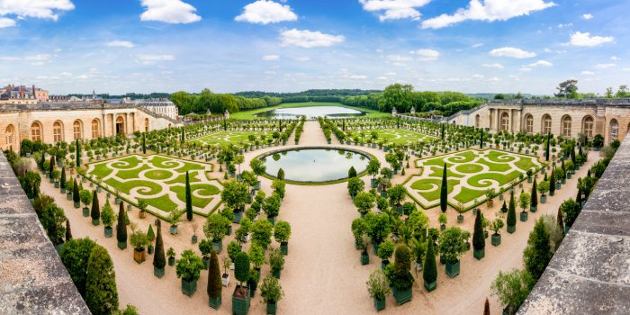 paris, france - may 2019 versailles formal gardens
