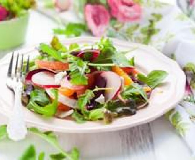 Salade allegee legumes et pamplemousse