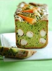 Cake vert au basilic et au surimi