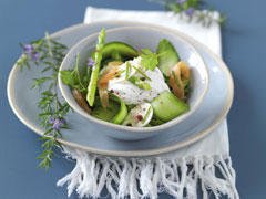 Salade de saumon et mousse de fromage blanc Bio nat’ à la ciboulette