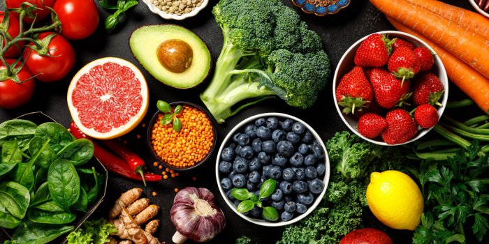 healthy food healthy eating background fruit, vegetable, berry vegetarian eating superfood