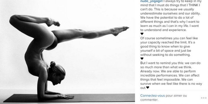 Instagram : elle pratique le yoga nue et fait le buzz ! (photos) 