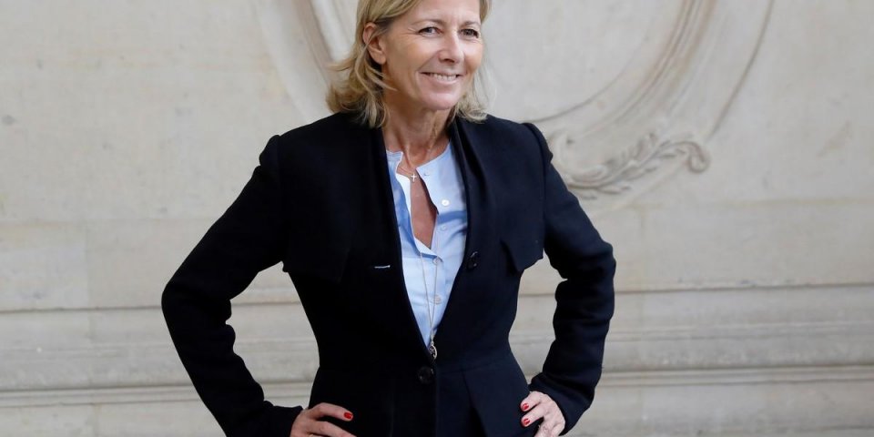 french journalist claire chazal poses before the christian dior 2017 spring summer ready-to-wear collection fashion show,...