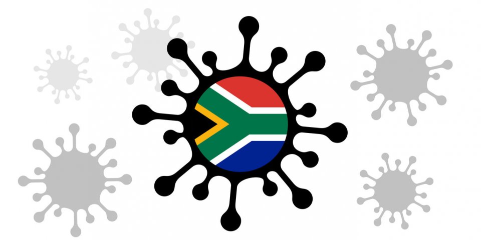covid-19 coronavirus icon and south african flag