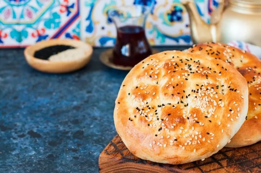 ramadan pidesi traditional turkish flatbread with nigella or sesame seeds usually baked during holy ramadan month
