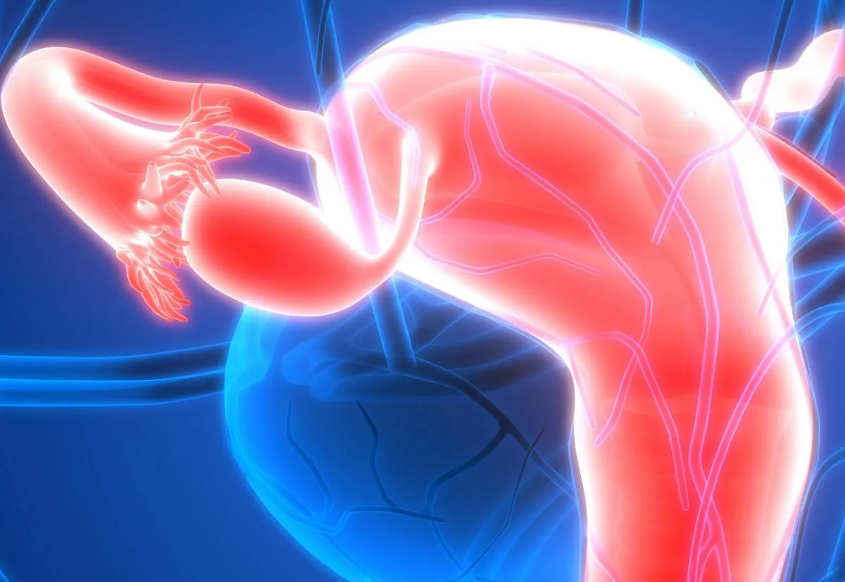 female reproductive system anatomy with nervous sysyem and urinary bladder