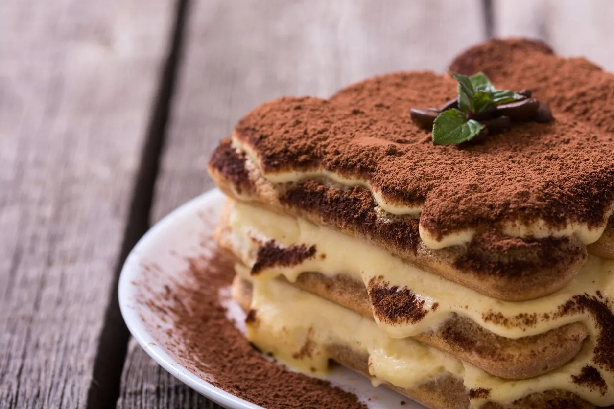 homemade tiramisu cake sweet italian dessert food background