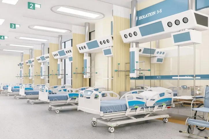 interior of an empty intensive care unit