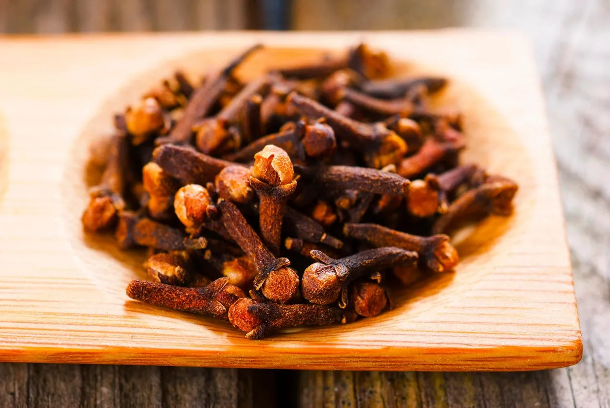 spices on old wooden table