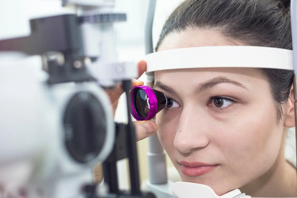 at the optician ophthalmology doctor ophthalmologist optometrist medical eye examination