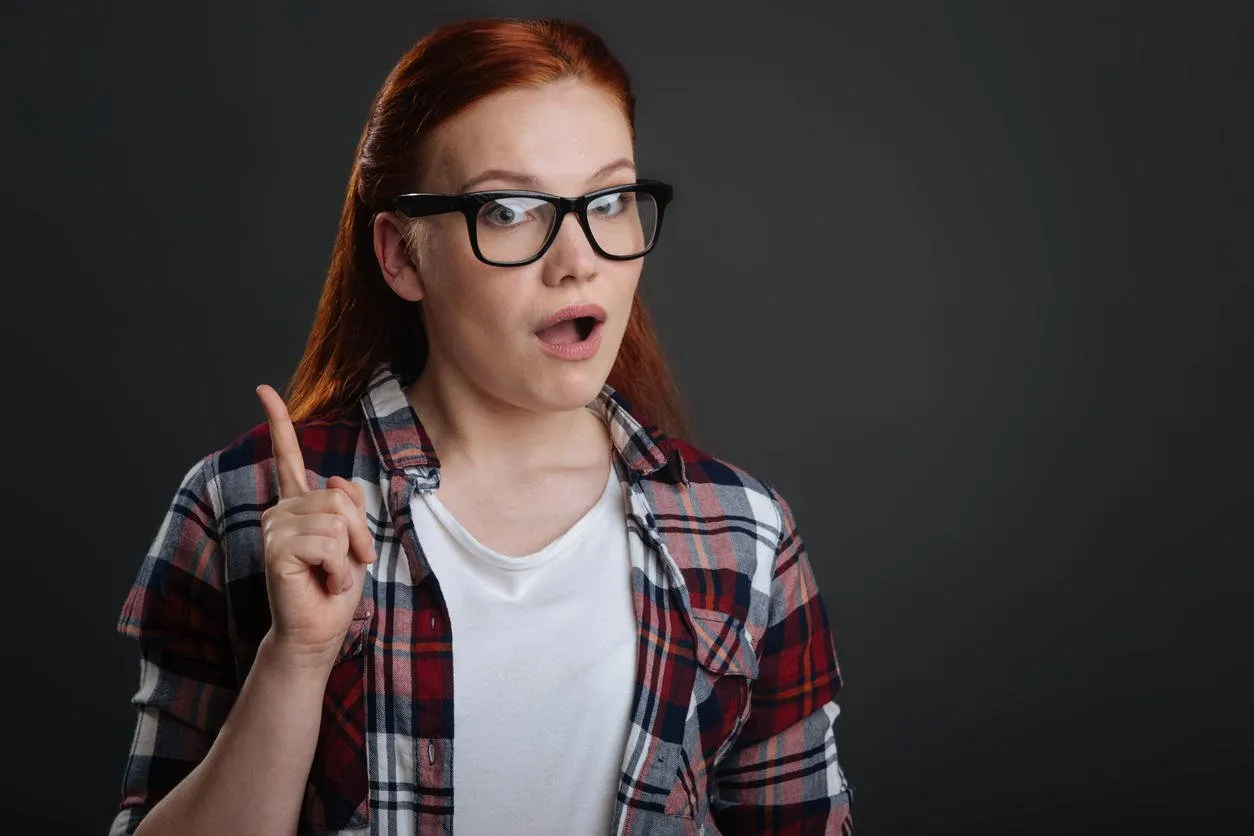 you would not believe it convincing cute bright woman trying proving her point of view while being very emotional and using expressive gestures