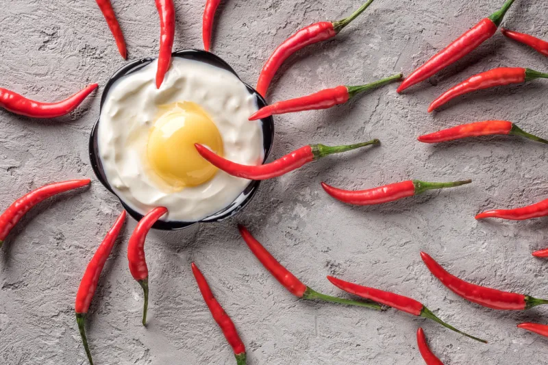 hot chilli pepper concept winner sperm egg idea ovulation ovum reproduction fertilization pregnancy
