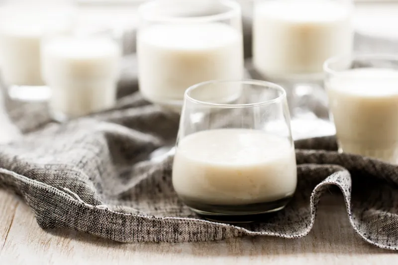glasses of milk, kefir, sahlep or ayran