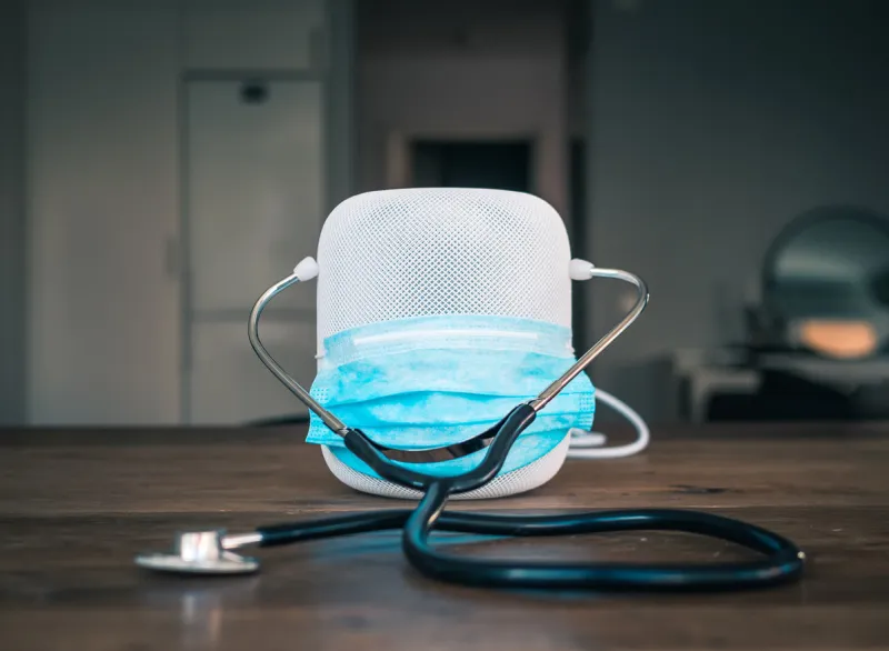 smart speaker with e-health concept online doctor using ai