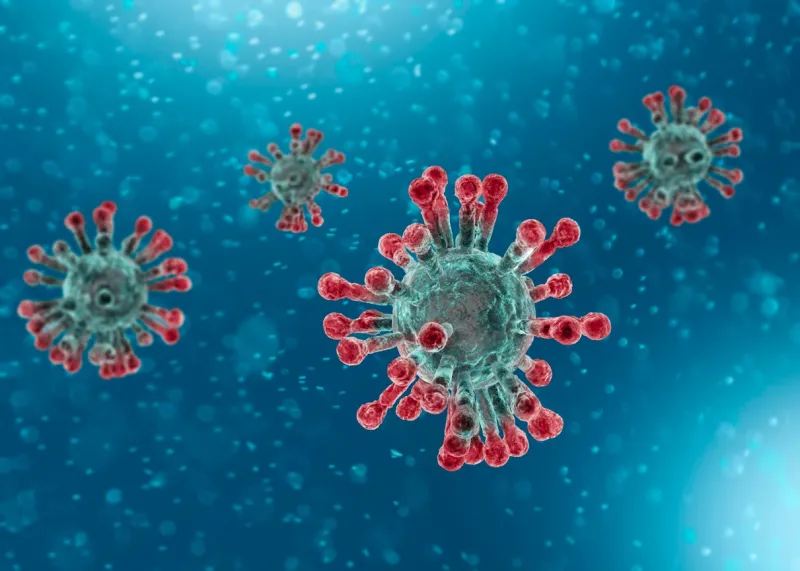 microscopic view of coronavirus, a pathogen that attacks the respiratory tract analysis and test, experimentation sars 3d render