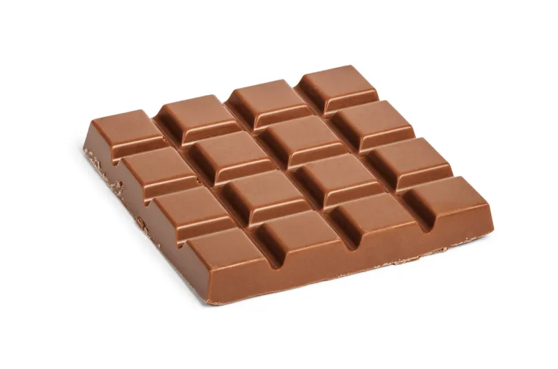 milk chocolate bar isolated on white background