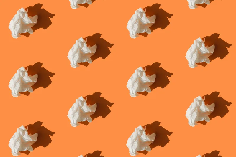 creative pattern of paper handkerchief for treatment various viruses symptoms or seasonal allergic rhinitis healthcare concept, creative flat lay