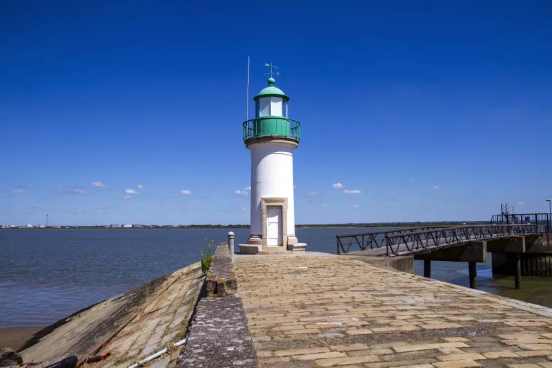 very small lighthouse on the dike