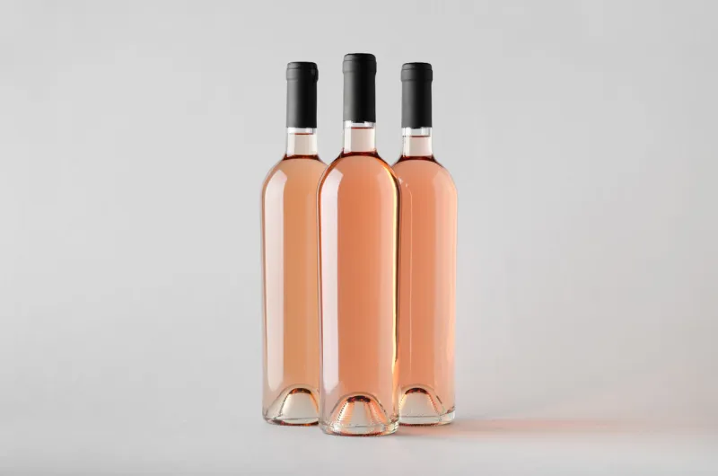 wine bottle mock-up - three bottles