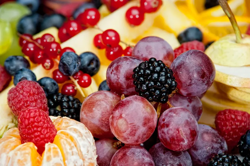 fruit and berries close up