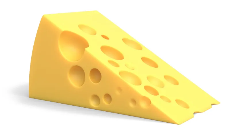 cheese, on white background, 3d rendering