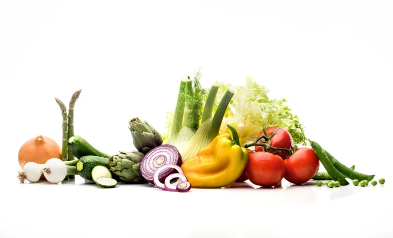vegetables isolated on white background