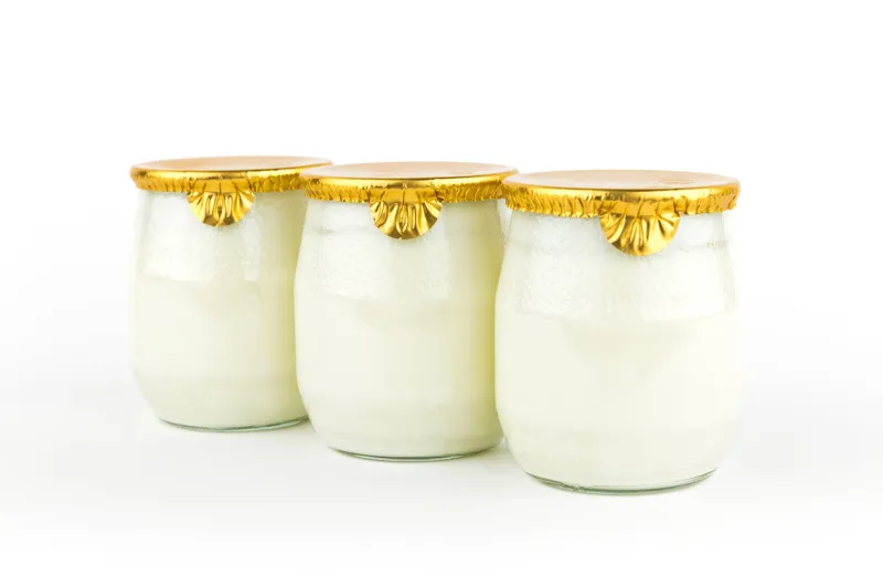 fresh yogurt isolated on white background