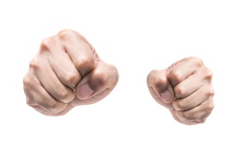 punch fists isolated on white background