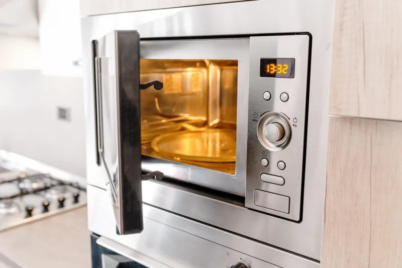 modern kitchen microwave oven