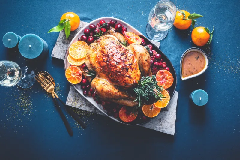 roasted turkey with clementines corsica and cranberry