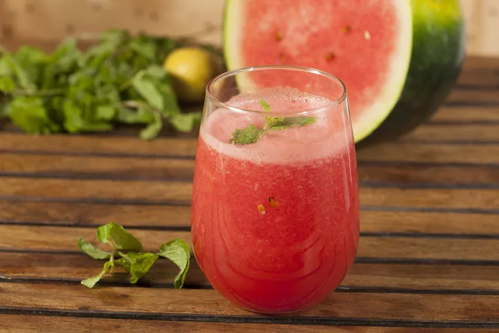 front view of watermelon juice