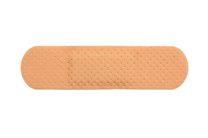 single band aid, closeup shot, isolated on white background