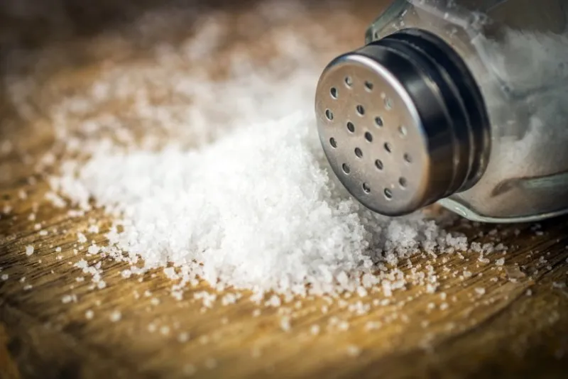 salt on wooden background