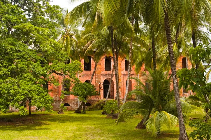 the old hospital building on devil's island off the coast of french guiana the island was a former prison colony