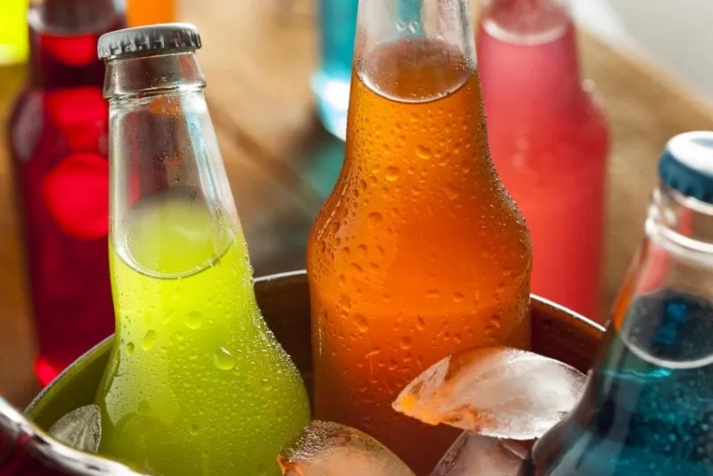 assorted organic craft sodas with cane sugar