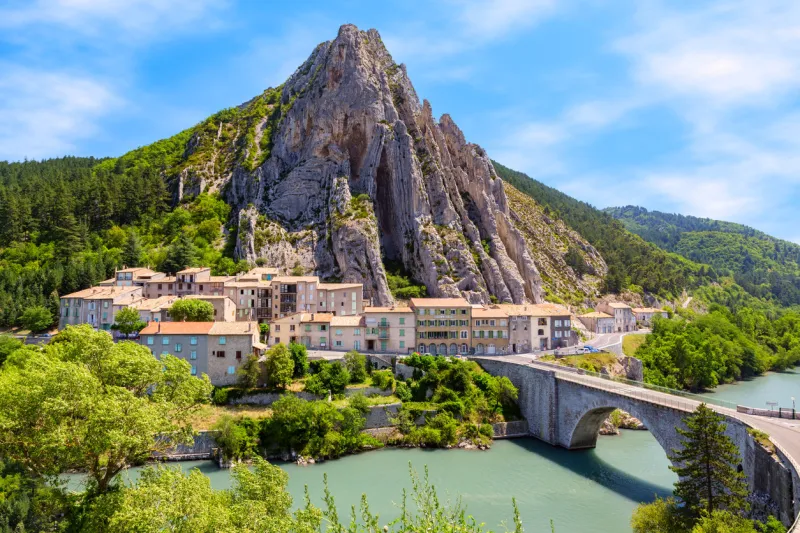 sisteron in provence - old town at the france