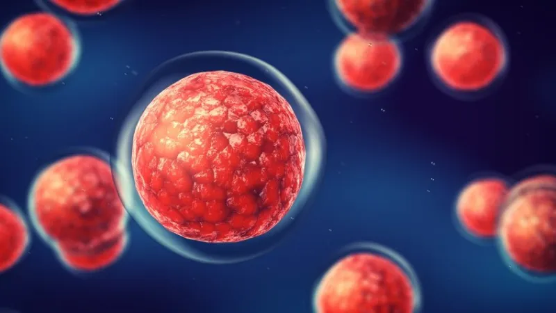 animation of embryonic stem cells repairing damaged cells by reducing inflammation and modulating the immune system stem cell therapy concept