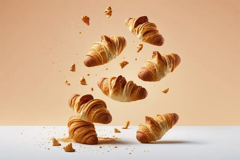 the magic of pasty - freshly baked croissants, generative ai