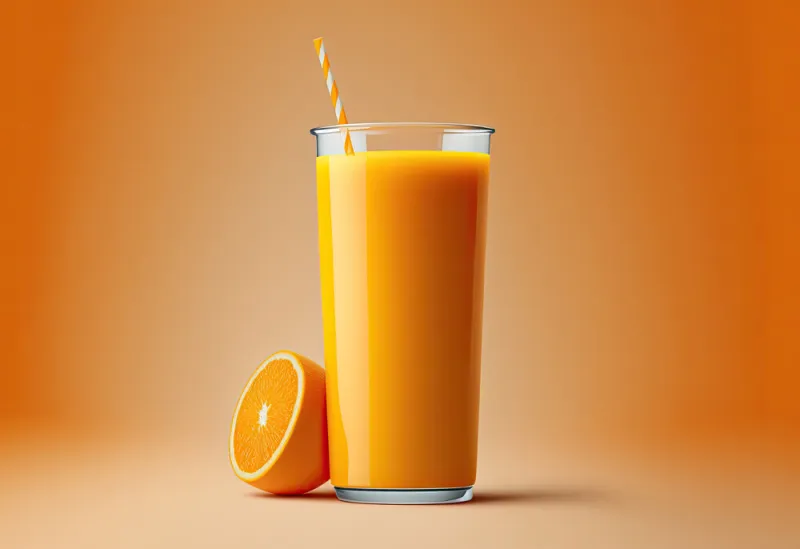 concept of orange juice created with generative ai technology