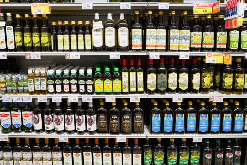 venice, italy - circa may, 2019  interior shot of interspar supermarket in venice, italy