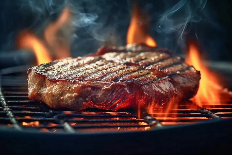 american steak at the bar with chips and gravy ai generativ