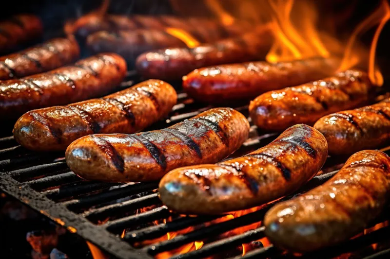 grilled sausages, generative ai