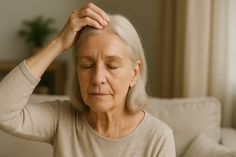 femme massage sommet du crane