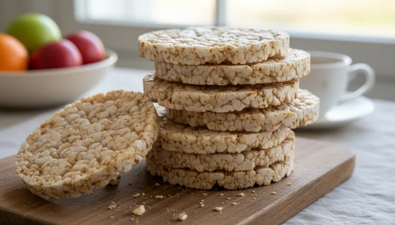 Une photo de galettes de riz empilées