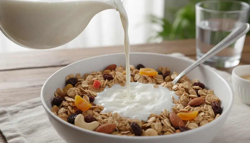 un bol de céréales saines et nature comme les céréales "Ftiness" ou Kelloggs nature